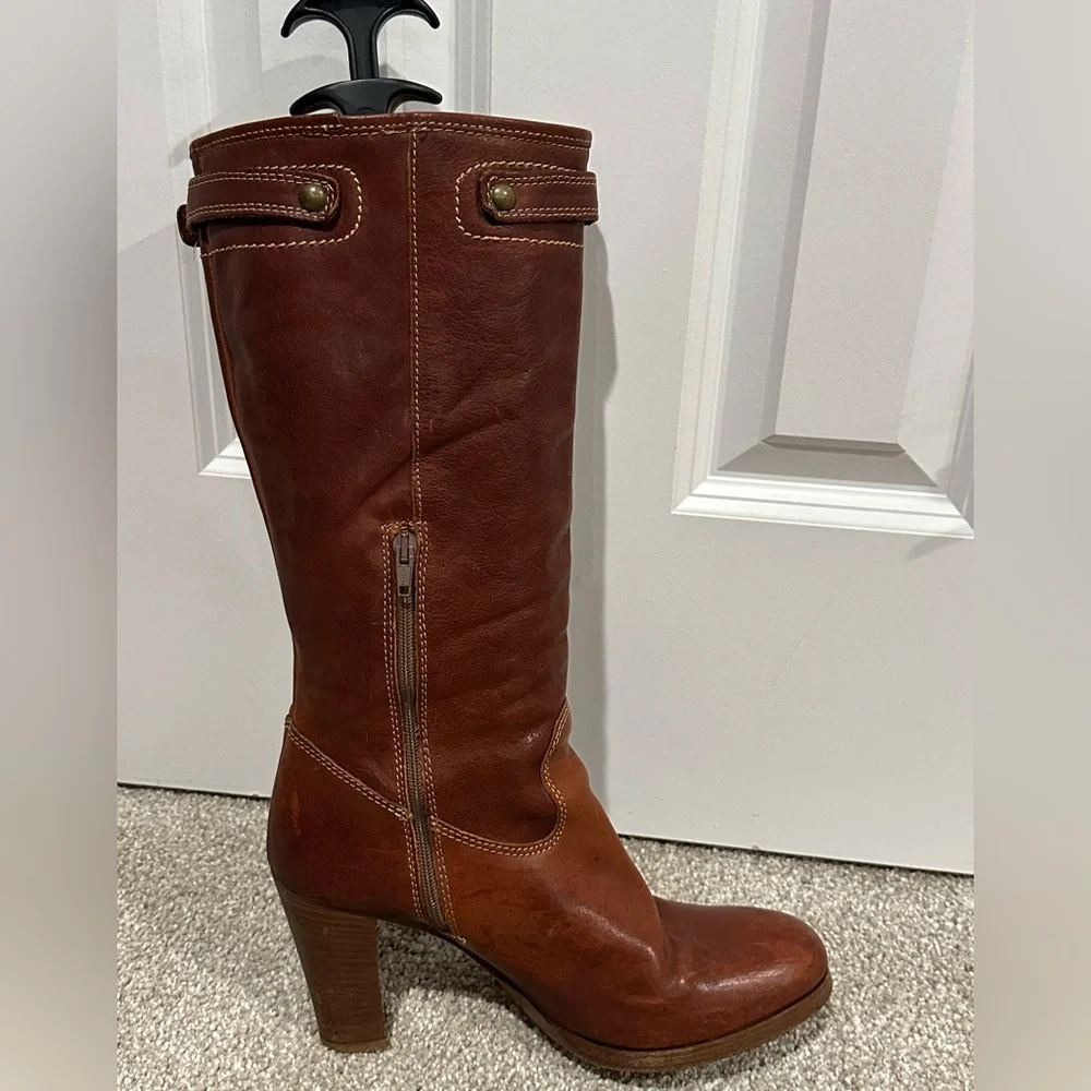 COACH Maxene Calf Q262 Boots - Whiskey 10 - Picture 5 of 9